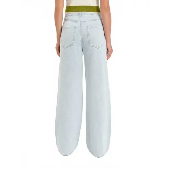 Wide Leg Light Wash Jeans - Women's Casual Denim - Picture 8 of 8